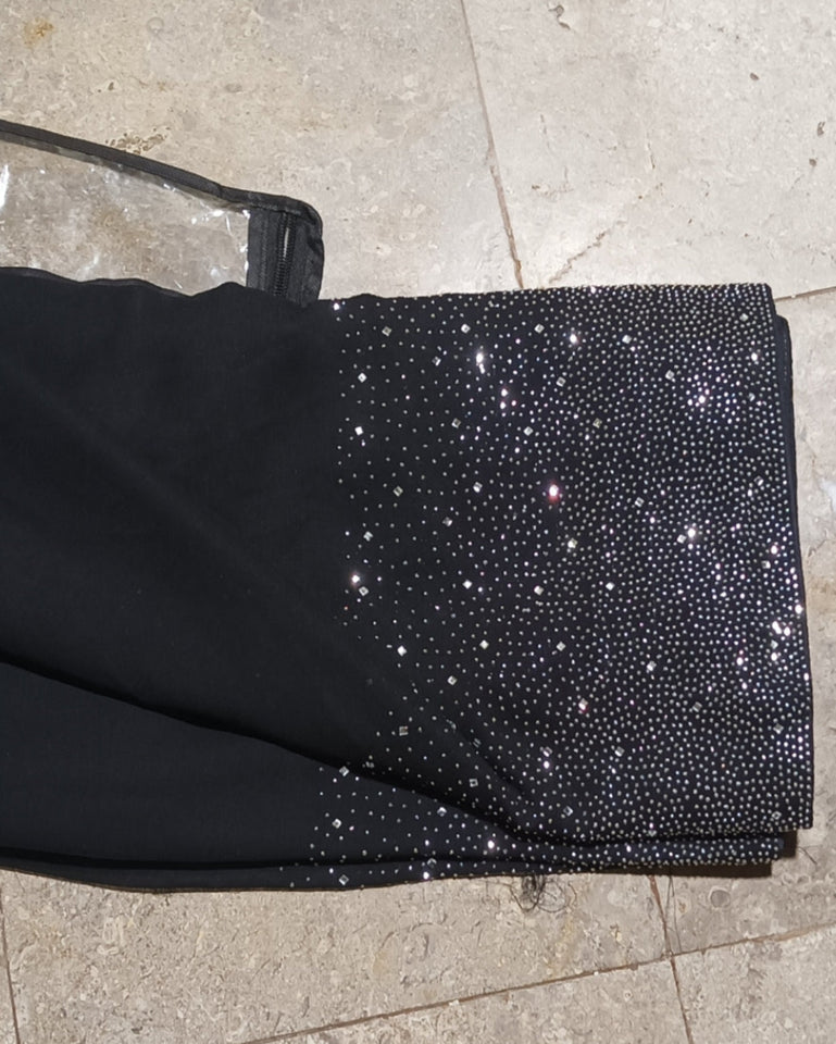 Black Rhinestone saree